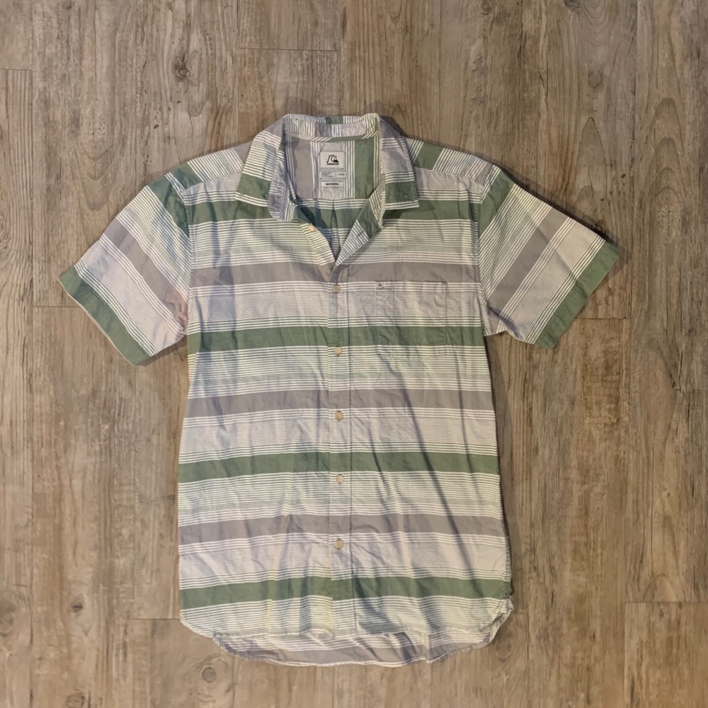 Quicksilver Stripped Button Down Shirt Size L